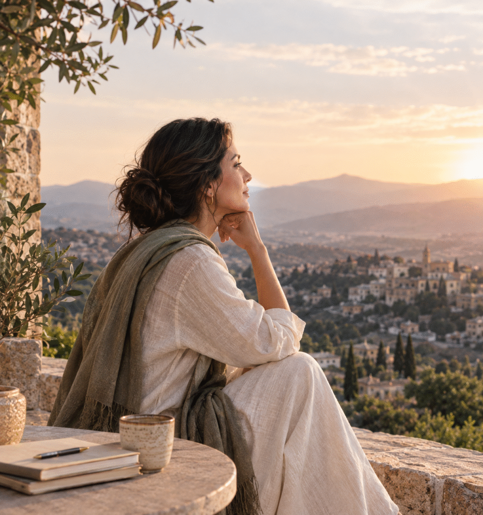 Woman exploring midlife reinvention and a new chapter in life